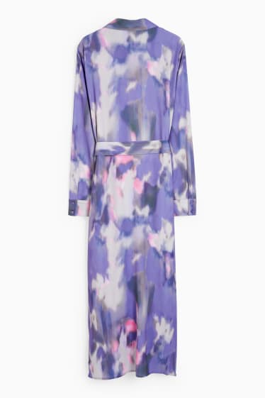 Mujer - Vestido camisero - estampado - violeta