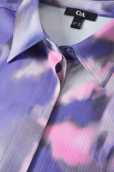 Damen - Blusenkleid - gemustert - violett