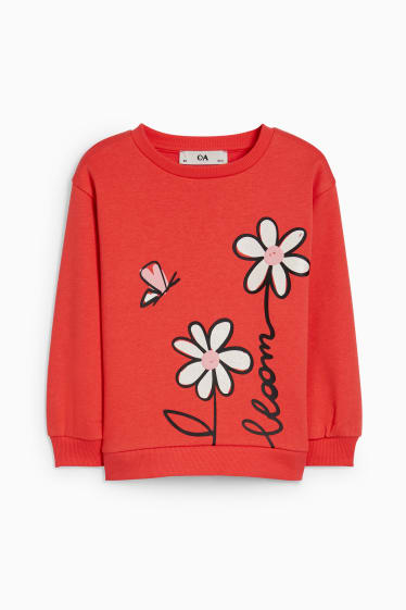 Kinder Mädchen - Sweatshirt - geblümt - rot
