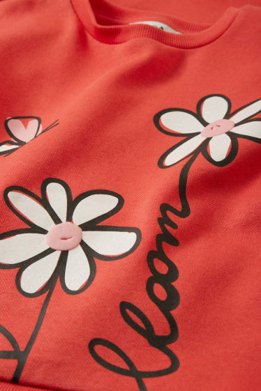 Kinder Mädchen - Sweatshirt - geblümt - rot
