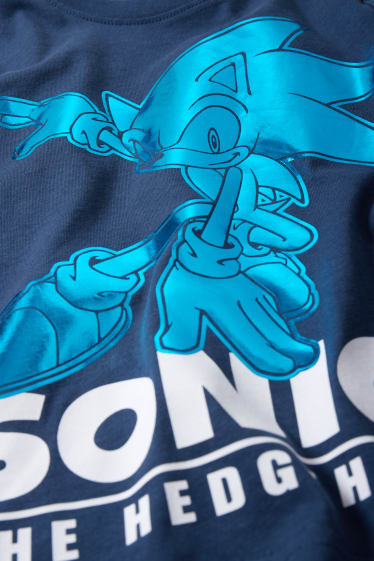 Dětské - Ježek Sonic - tričko s dlouhým rukávem - tmavomodrá