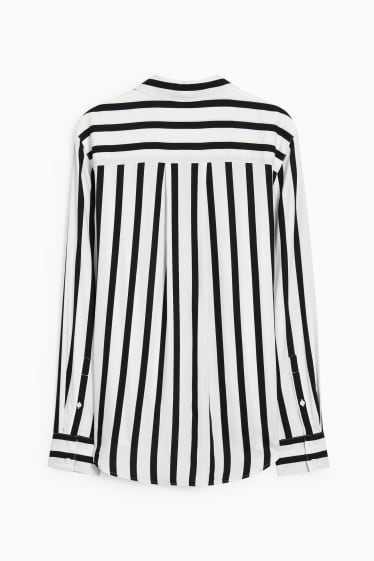 Damen - Bluse - gestreift - schwarz / weiß