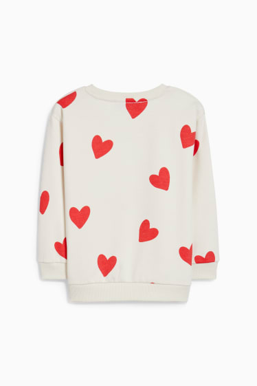 Kinder Mädchen - Herz - Sweatshirt - weiss