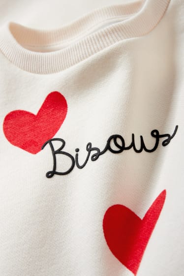 Kinder Mädchen - Herz - Sweatshirt - weiss