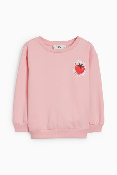 Kinder Mädchen - Erdbeere - Sweatshirt - rosa