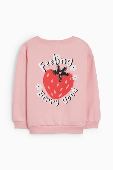 Kinder Mädchen - Erdbeere - Sweatshirt - rosa
