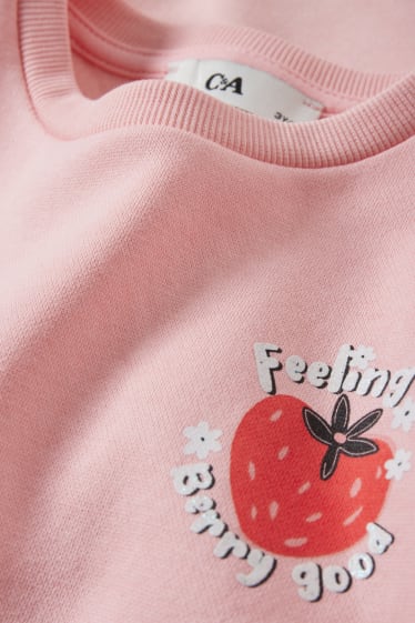 Kinder Mädchen - Erdbeere - Sweatshirt - rosa