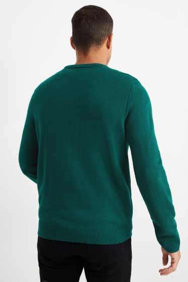 Heren - Trui voor de kerst - rendier Rudolf - groen