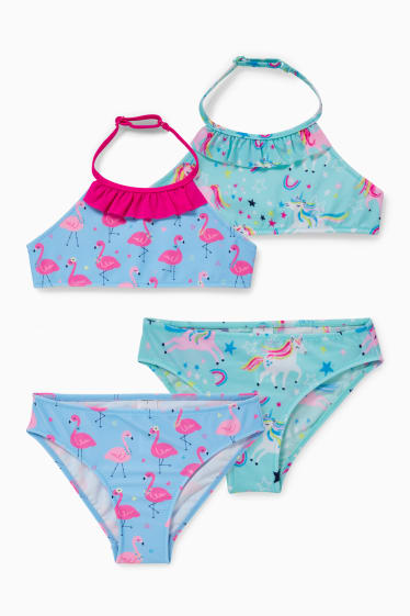 Kinder Mädchen - Multipack 2er - Bikini - 4 teilig - blau
