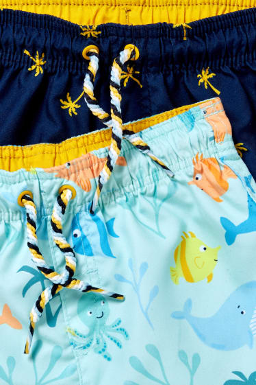 Baby Jungen - Multipack 2er - Baby-Badeshorts - gemustert - mintgrün