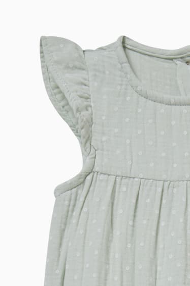 Babys - Baby-Jumpsuit - gepunktet - mintgrün