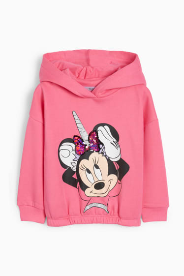 Dětské - Minnie Mouse - mikina s kapucí - růžová