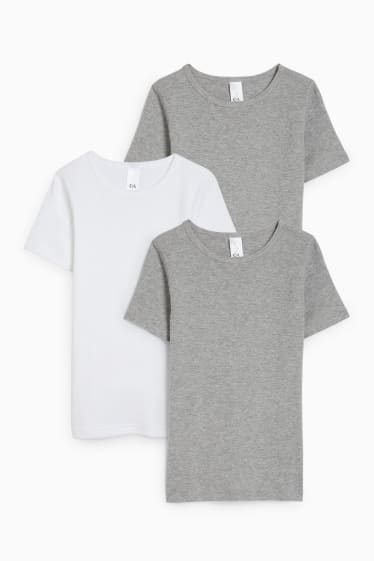 Niños - Pack de 3 - camisetas interiores - gris claro