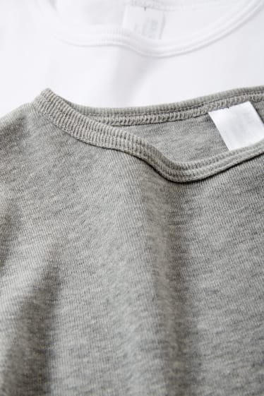 Kinderen: jongens - Set van 3 - ondershirt - lichtgrijs