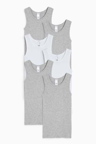 Niños - Pack de 6 - camisetas interiores - gris