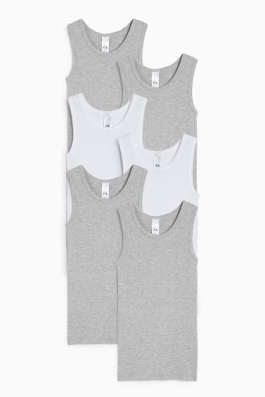 Kinder - Multipack 6er - Singlet - grau