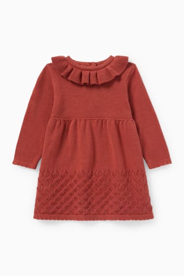 Babys - Baby-Strick-Outfit - 2 teilig - rot