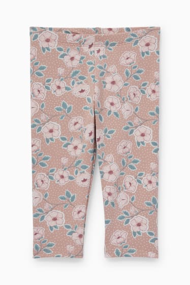 Bébés filles - Ensemble bébé - 2 pièces - à fleurs - beige clair