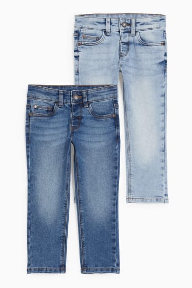 Kinderen - Set van 2 - straight jeans - jeansblauw