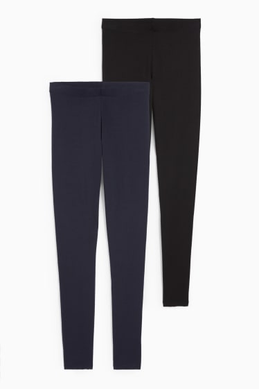 Donna - Confezione da 2 - leggings basic - blu scuro