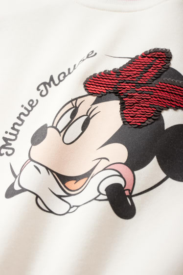 Niños - Minnie Mouse - chaqueta de estilo universitario - blanco roto