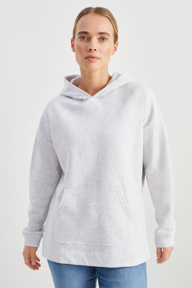 Dames - Basic hoodie - licht grijs-mix