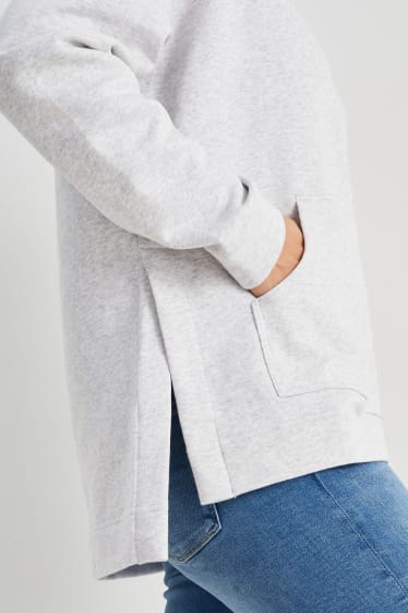 Dames - Basic hoodie - licht grijs-mix