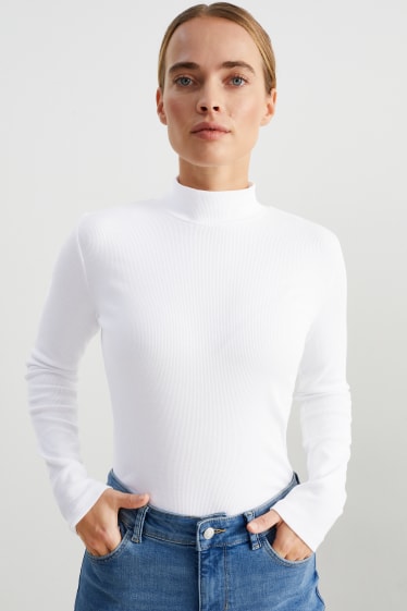 Mujer - Camiseta básica de manga larga - blanco