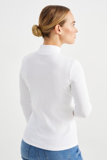 Mujer - Camiseta básica de manga larga - blanco