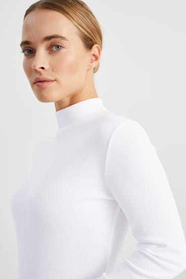 Mujer - Camiseta básica de manga larga - blanco