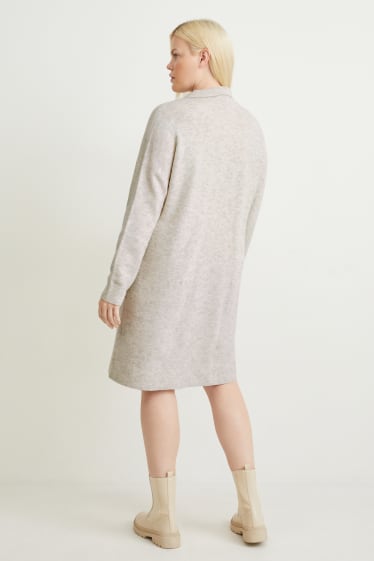 Donna - Vestito in maglia - grigio chiaro melange