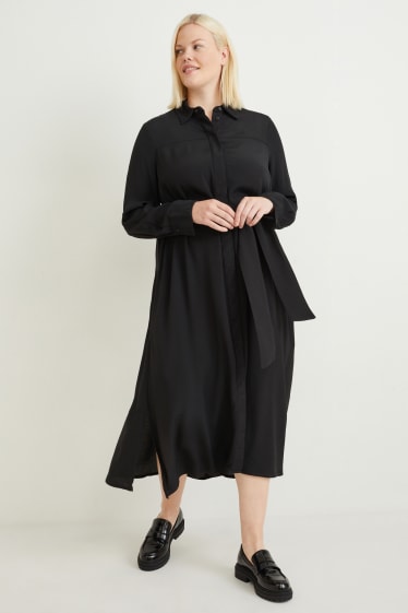 Dona - Vestit recte de viscosa - negre