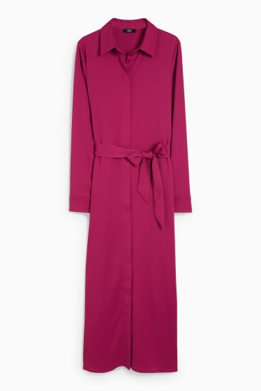 Women - Shirt dress - bordeaux