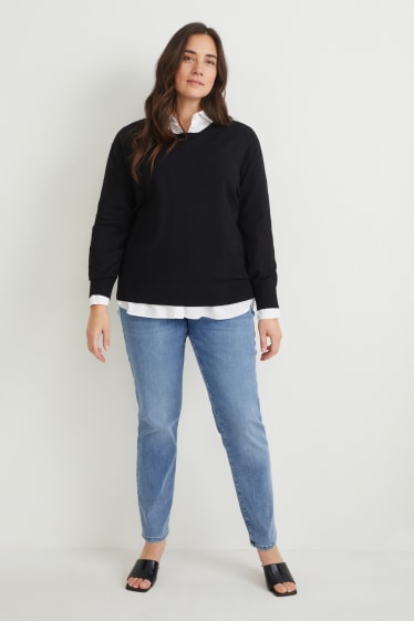 Damen - Skinny Jeans - Mid Waist - One Size Fits More - jeansblau