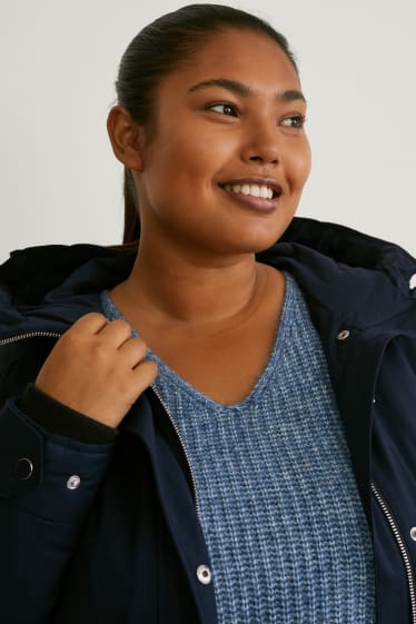 Women - Parka with hood - dark blue