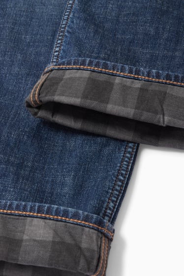 Men - Straight jeans - thermal jeans - COOLMAX® - denim-dark blue