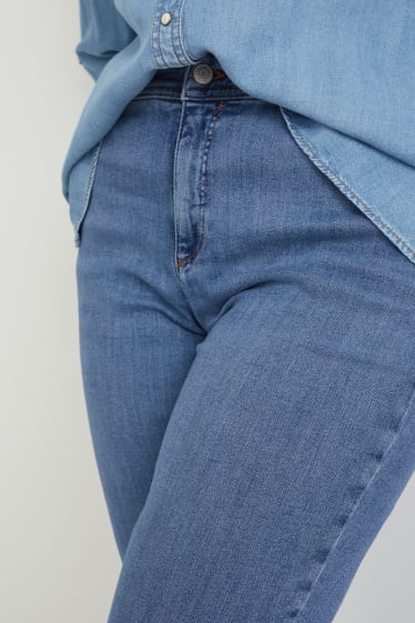 Women - Skinny jeans - mid-rise waist - one size fits more - blue denim
