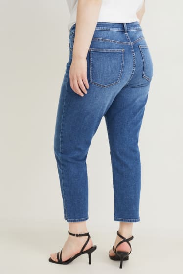 Kobiety - Crop jeans - średni stan - LYCRA® - dżins-niebieski