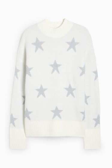 Women - Jumper - stars - white