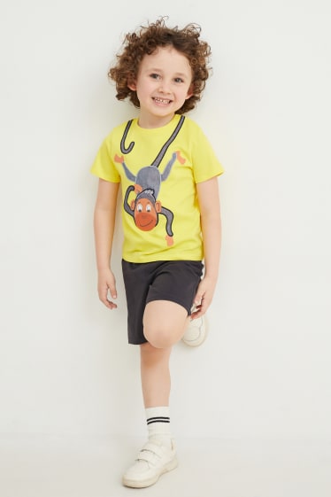 Dětské - Souprava - tričko s krátkým rukávem a šortky - 2dílná - žlutá