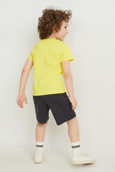 Dzieci - Zestaw - koszulka z krótkim rękawem i szorty - 2 części - żółty