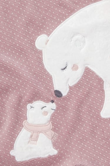 Bébés - Ours polaire - ensemble avec grenouillère - rose