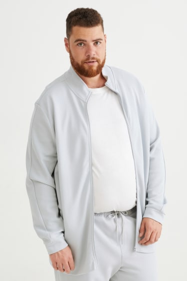 Hommes - Sweat zippé - gris clair