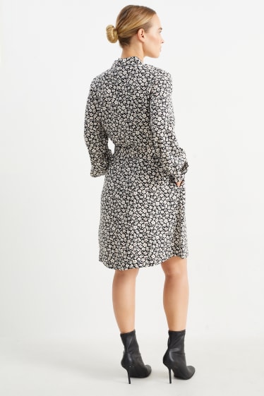 Dona - Vestit camiser - de flors - negre