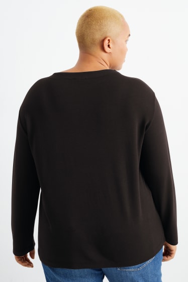 Damen - Langarmshirt - schwarz