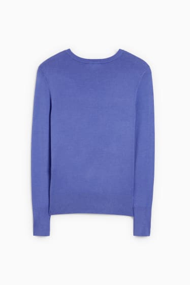 Damen - Basic-Pullover - blau