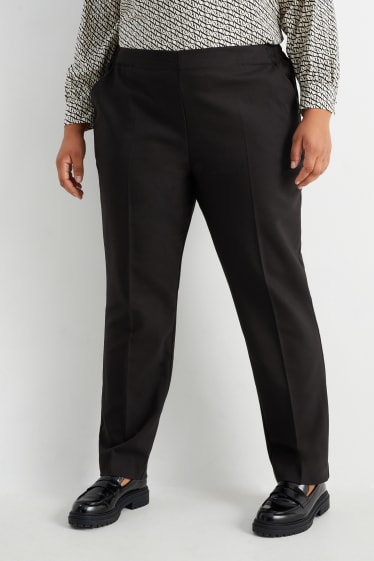 Dames - Pantalon - high waist - slim fit - zwart
