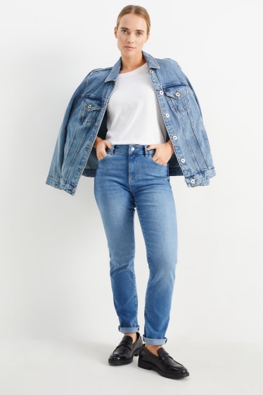 Dámské - Slim jeans - mid waist - tvarující džíny - LYCRA® - džíny - světle modré