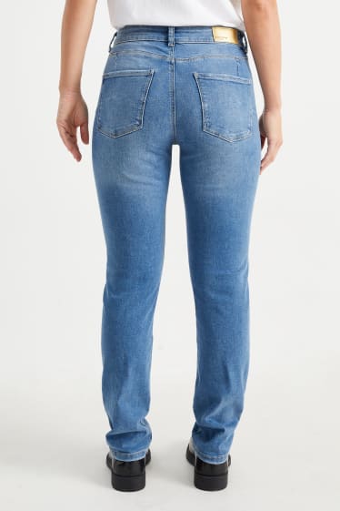 Femei - Slim jeans - talie medie - jeans modelatori - LYCRA® - denim-albastru deschis