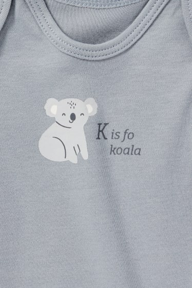 Unisex - Multipack 5er - Koala und Elefant - Baby-Body - grau